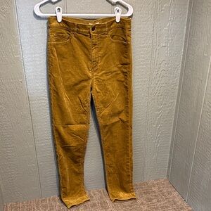 LOFT Pea Green Velvet Corduroy Trousers - size 6